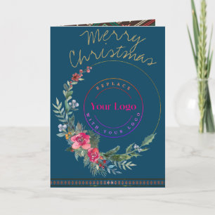 Joyeux Noël Wreath Business Logo Carte de voeux