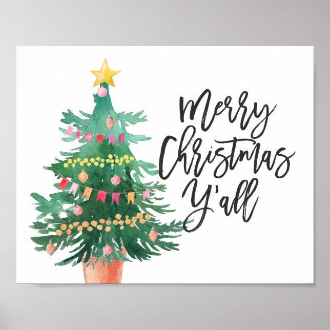 Joyeux Noël Y'all, affiche de l'arbre de Noël (Devant)