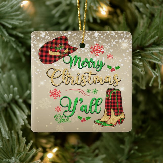 Joyeux Noël Y'all Noël Ornement (Arbre)