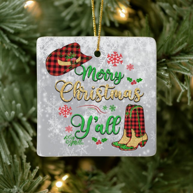 Joyeux Noël Y'all Noël Ornement (Arbre)