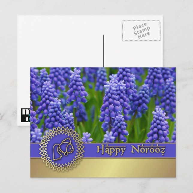 Joyeux Norooz. Cartes de vœux du Nouvel An persan (Devant / Derrière)