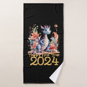 Joyeux Nouvel An 2024 Chine Dragon couleur d'eau