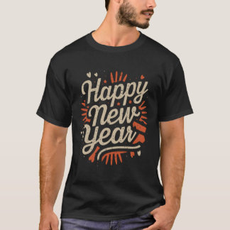Joyeux Nouvel An 2024 T-shirt typographique Vintag