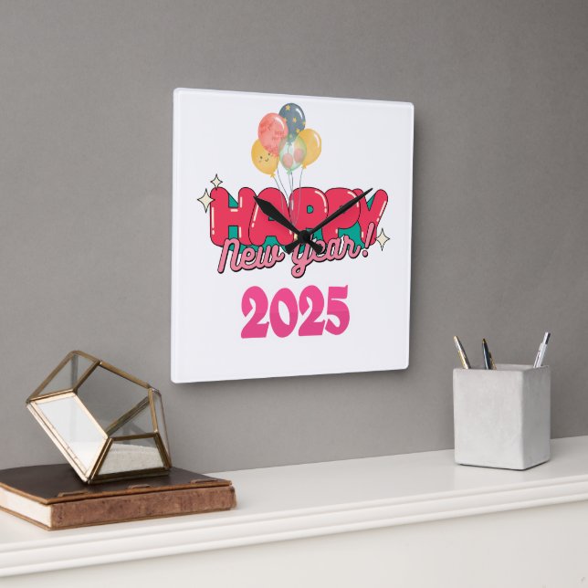 joyeux nouvel an 2025 horloge murale (Bureau)