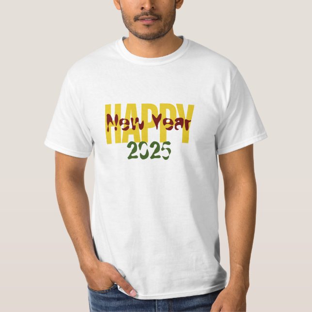 Joyeux Nouvel An 2025 T-shirt à valeur masculine (Devant)