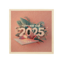 Joyeux Nouvel An 2025 Wood Art