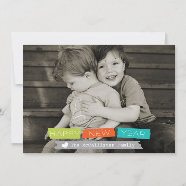 Joyeux Nouvel An Carte photo de vacances Full Blee (Devant)