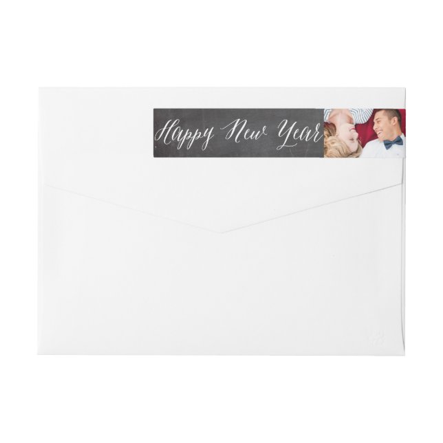 Joyeux Nouvel An Chalk Étiquettes de adresse de ph (Dos)