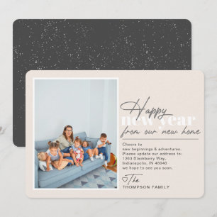 Joyeux Nouvel An Moving Faire-part Tan Photo