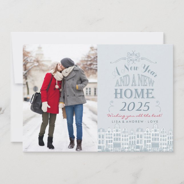 Joyeux Nouvel An Nouveau Accueil | Carte photo de  (Devant)