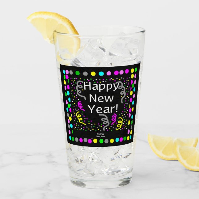 Joyeux Nouvel An Salutations Verre Tumbler (Devant glace)