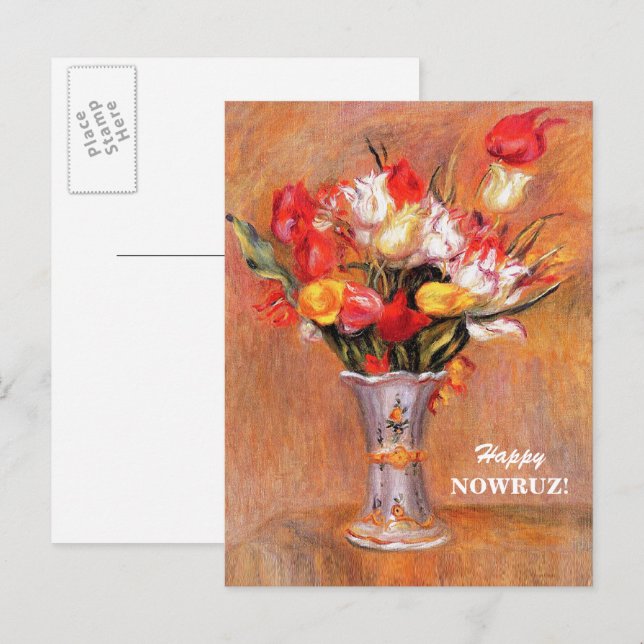 Joyeux Nowruz. Carte postale du Nouvel An perse (Devant / Derrière)