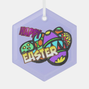 Joyeux Oeufs de Pâques Poussière.BG Ornement en ve