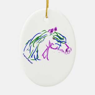 Joyeux ornement à la tête de cheval de Noël