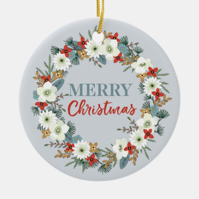 Joyeux ornement de Noël avec photo personnalisée (Devant)