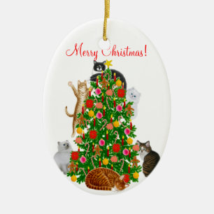 Joyeux ornement de Noël de chat de Kitty