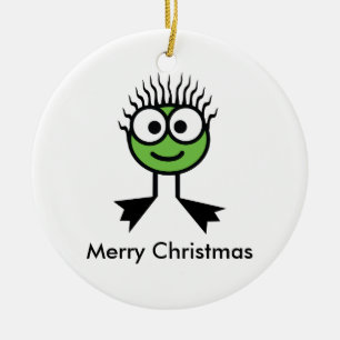 Joyeux ornement de Noël de natation - avant vert