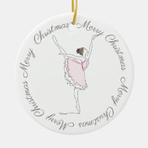 Joyeux ornement de Noël rose Ballerina