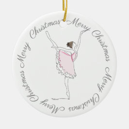 Joyeux ornement de Noël rose Ballerina