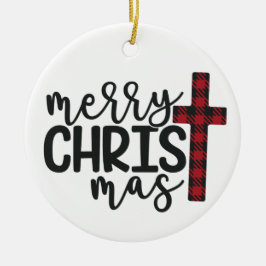 Joyeux ornement en céramique Christ-mas