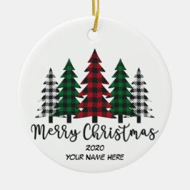 Joyeux ornement en céramique de la forêt de Noël