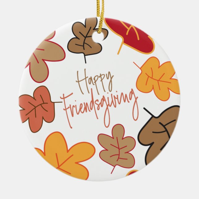 Joyeux ornement en céramique Friendsgiving (Devant)