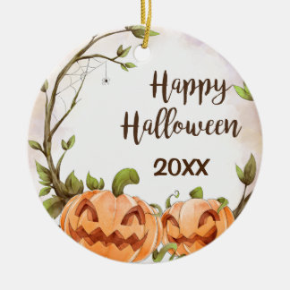 Joyeux ornement en céramique Halloween