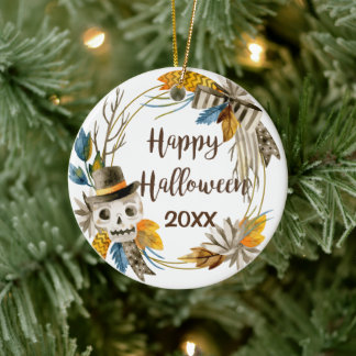 Joyeux ornement en céramique Halloween