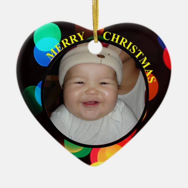 Joyeux ornement photo de Noël pour bébé (Devant)