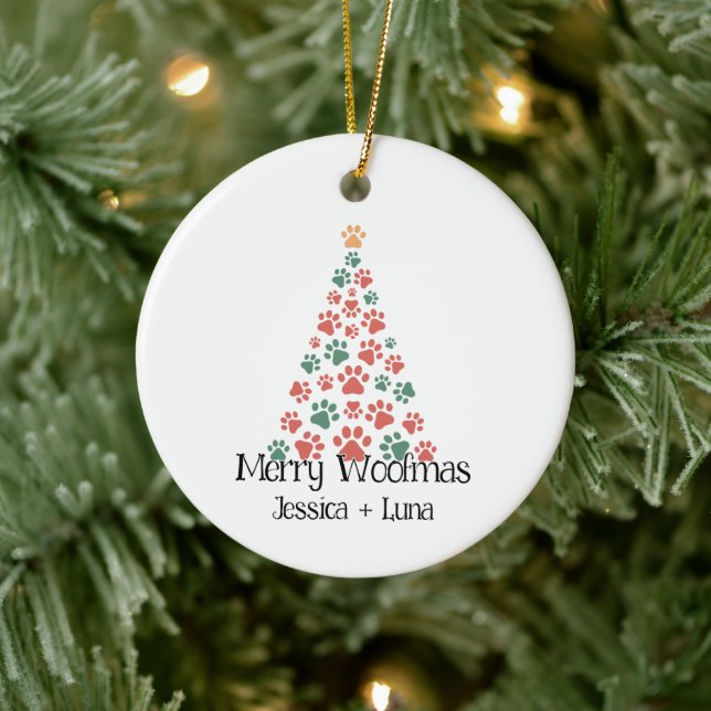 Joyeux ornement Woofmas - Arbre de Noël Empreinte  (Arbre)
