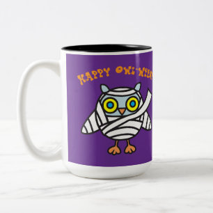 Joyeux Owl-Ween ! Owl Mummy Halloween Coffee Mug