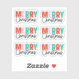 Joyeux pack de Noël bleu rose rouge mignon Sticker