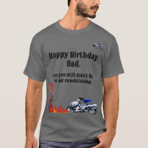 Joyeux papa d'anniversaire. Dans le T-shirt du feu