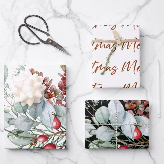 Joyeux papier enveloppant Noël (Recto)