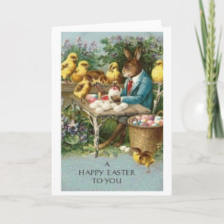 Joyeux Pâques ! Carte de voeux de Pâques victorien