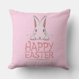 Joyeux Pâques Pink Polka Coussin