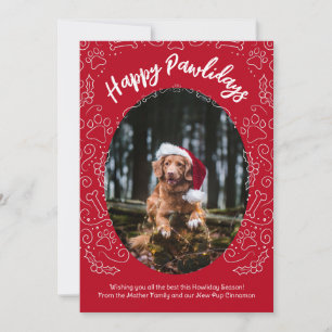Joyeux Pawlidays Chien Animaux de Noël Carte