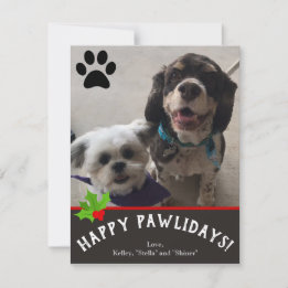 Joyeux Pawlidays Pet Photo Carte de Noël