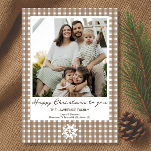Joyeux pays de Noël En vichy Carte photo de vacanc