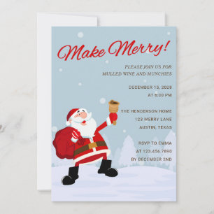 Joyeux Père Noël typographie Invitation de fête de