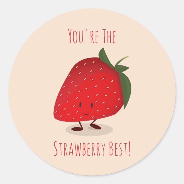 Joyeux personnage fraise | Sticker (Devant)