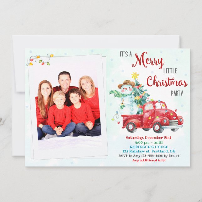 Joyeux petit Noël invitation fête de Noël (Devant)