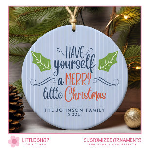 Joyeux petit Noël Photo Ornement en céramique