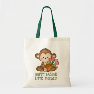 Joyeux petit sac fourre-tout de singe de Pâques
