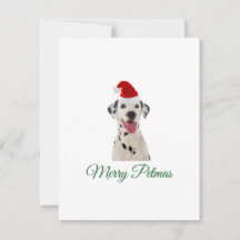 Joyeux Petmas Dalmatien chien carte de Noël