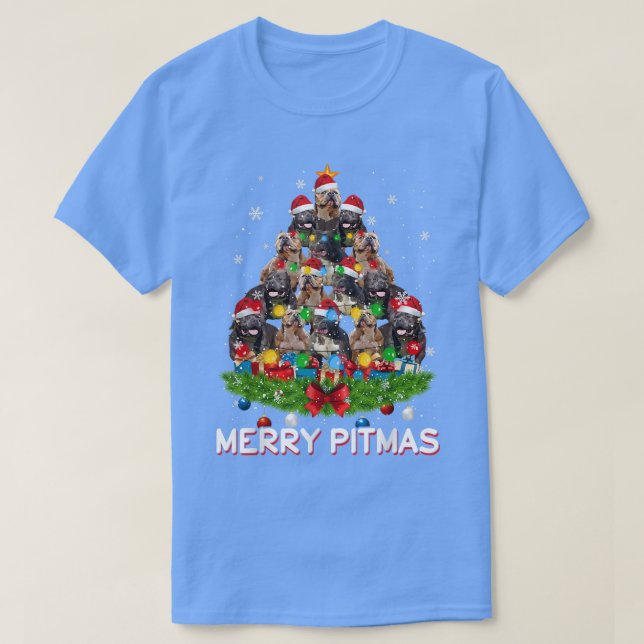 Joyeux Pitmas Pitbull Chien moche de Noël Sweat Tr (Design devant)