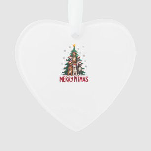 Joyeux Pitmas Pitbull Chien Pull de Noël Laid Arbr