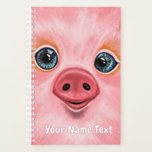 Joyeux planificateur de cochon avec texte de nom p