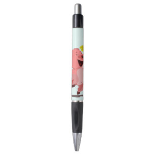 Joyeux porc avec stylo marguerrier