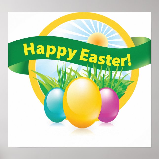 Joyeux Poster des Oeufs de Pâques (Devant)
